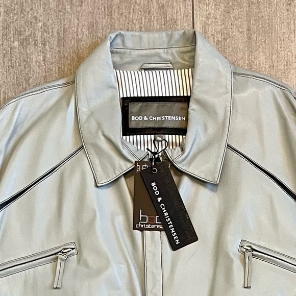 Bod & Christensen XXXL/3XL Grey Leather Burnish Jacket - Picture 5 of 16